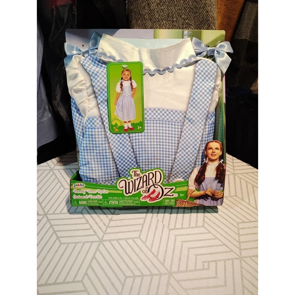 Wizard Of Oz Dorothy Costume Dress Up Set Jakks Pacific Size 4-6x +Accessory New